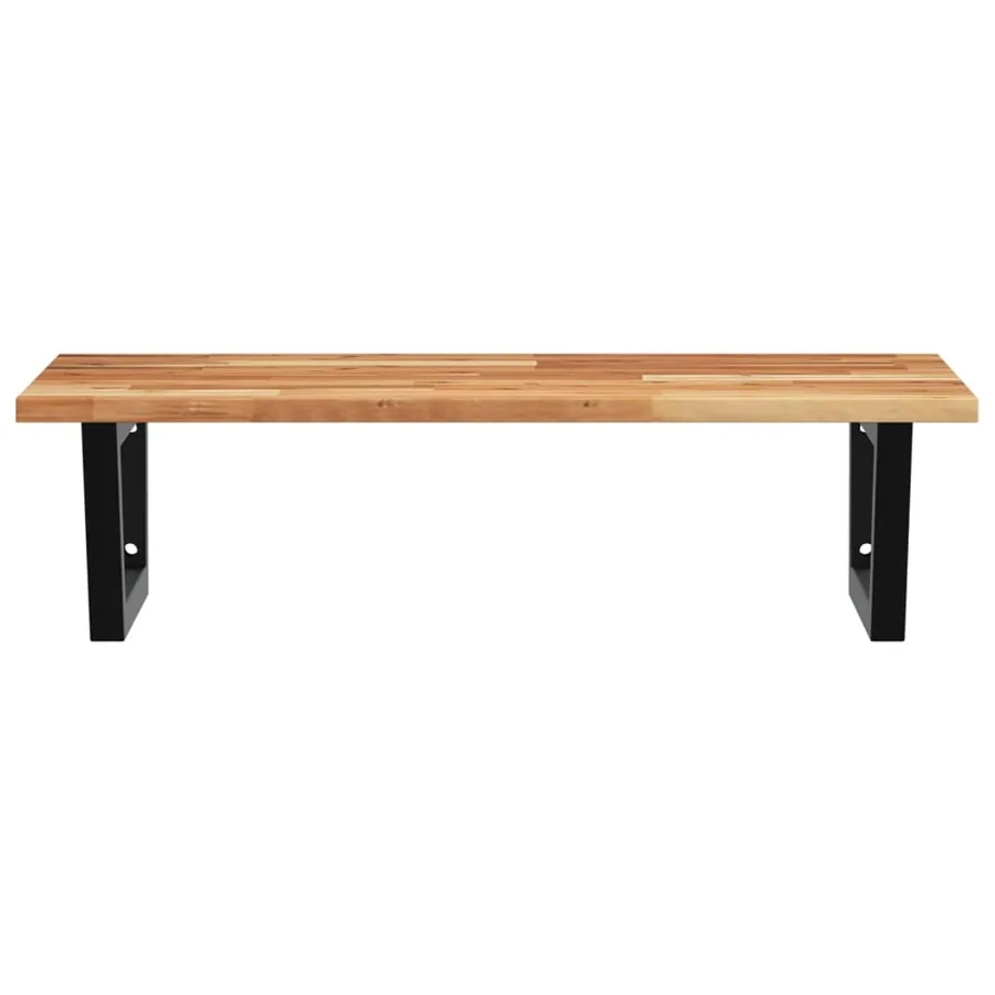 Étagère de vasque murale acier et bois massif d'acacia - 4