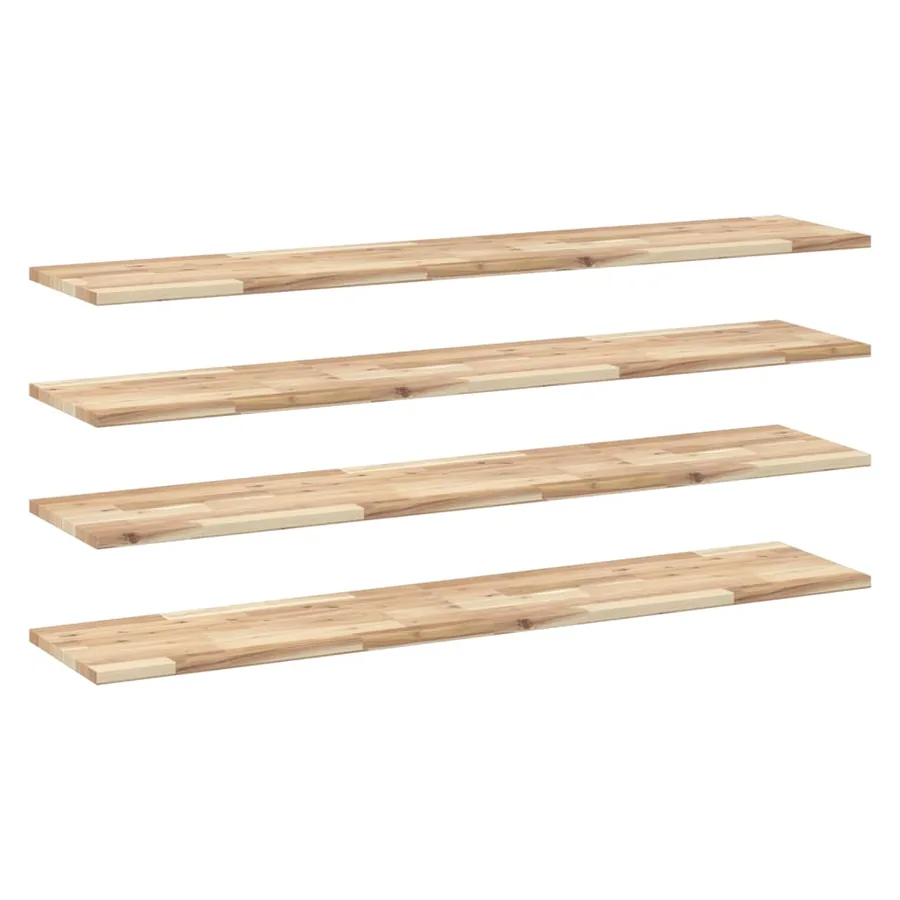 Étagères flottantes 4 pcs 140x30x2 cm acacia massif non traité - 2