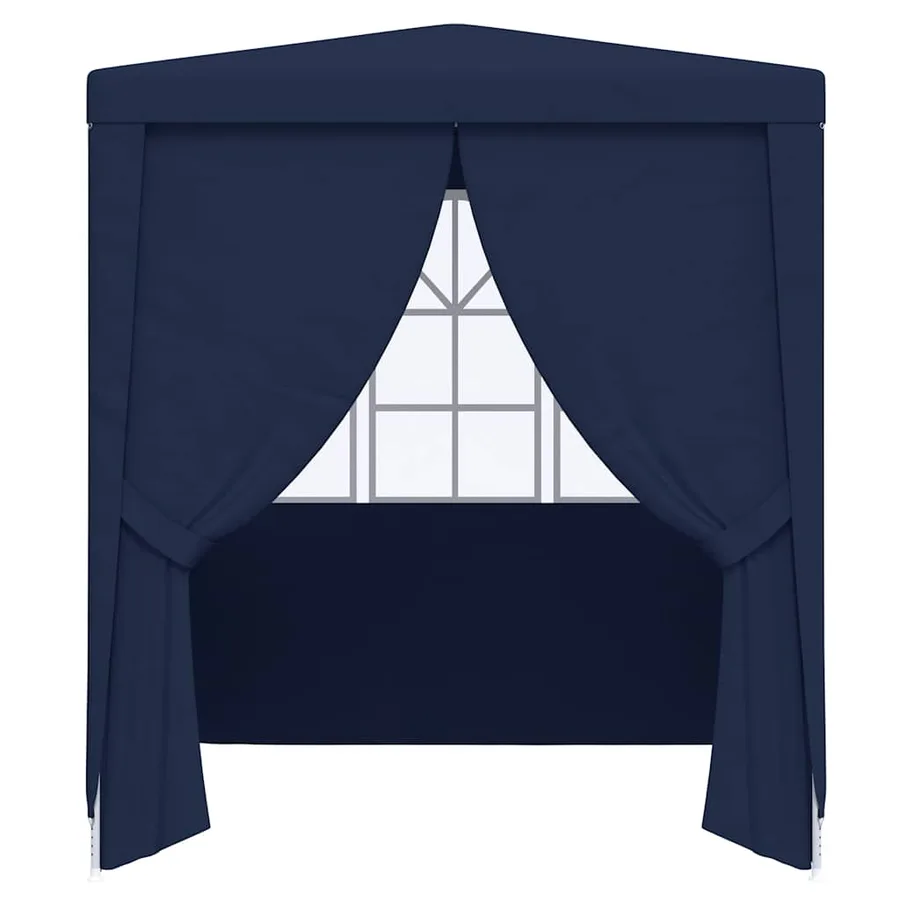 Tente de réception avec parois latérales 2,5x2,5 m Bleu 90 g/m² - 4