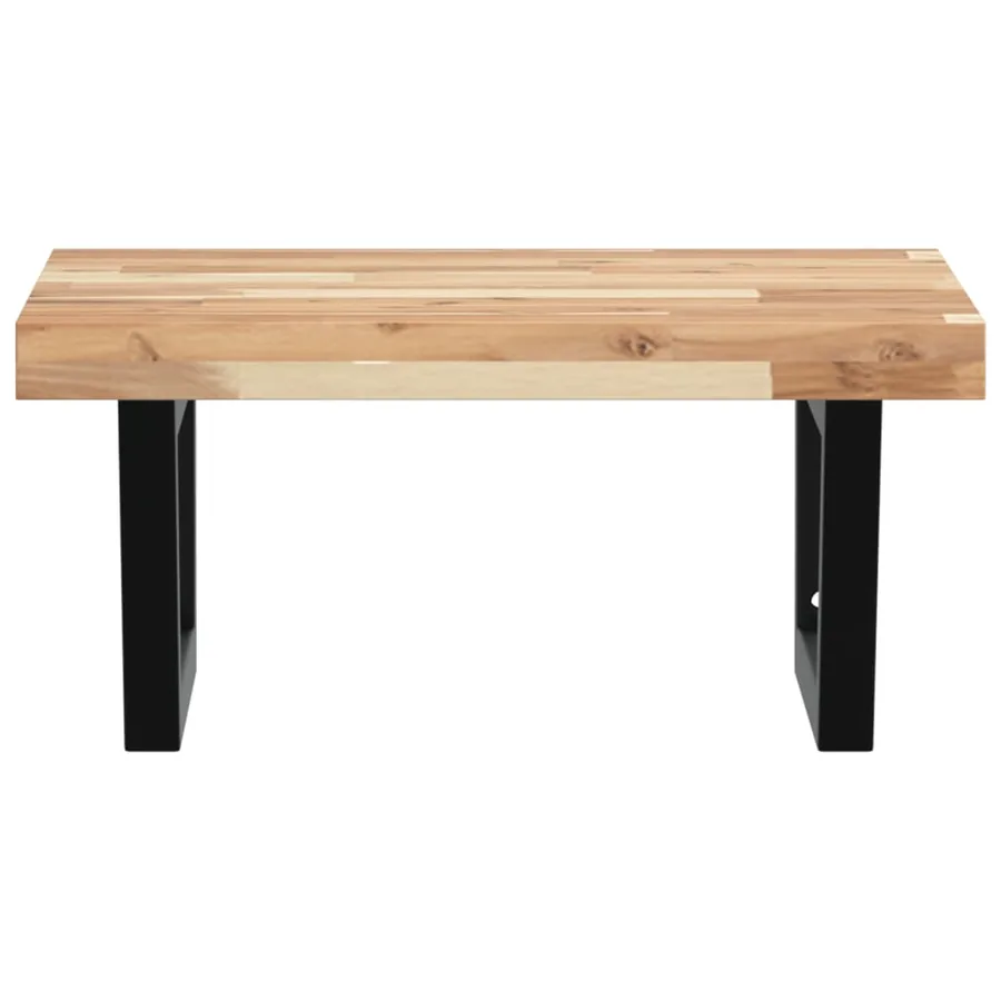 Étagère de vasque murale acier et bois massif d'acacia - 4