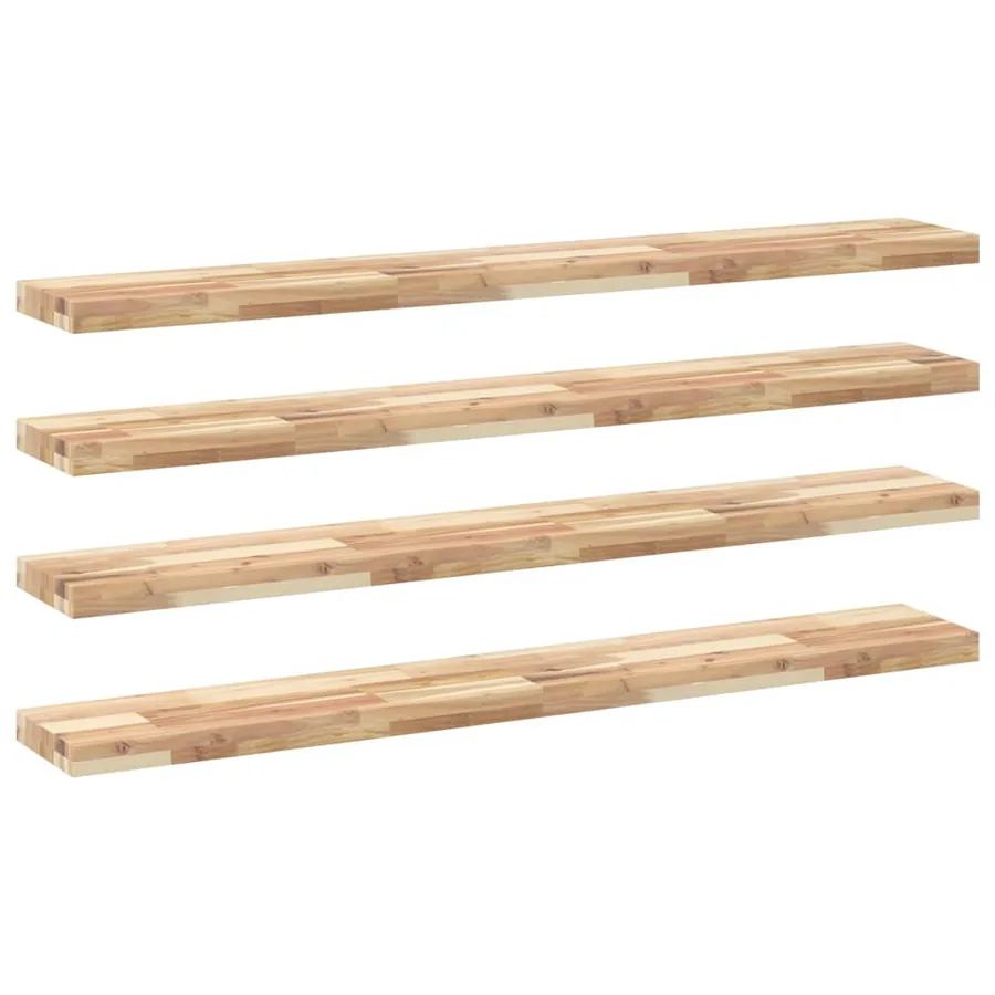 Étagères flottantes 4 pcs 160x20x4 cm acacia massif non traité - 2