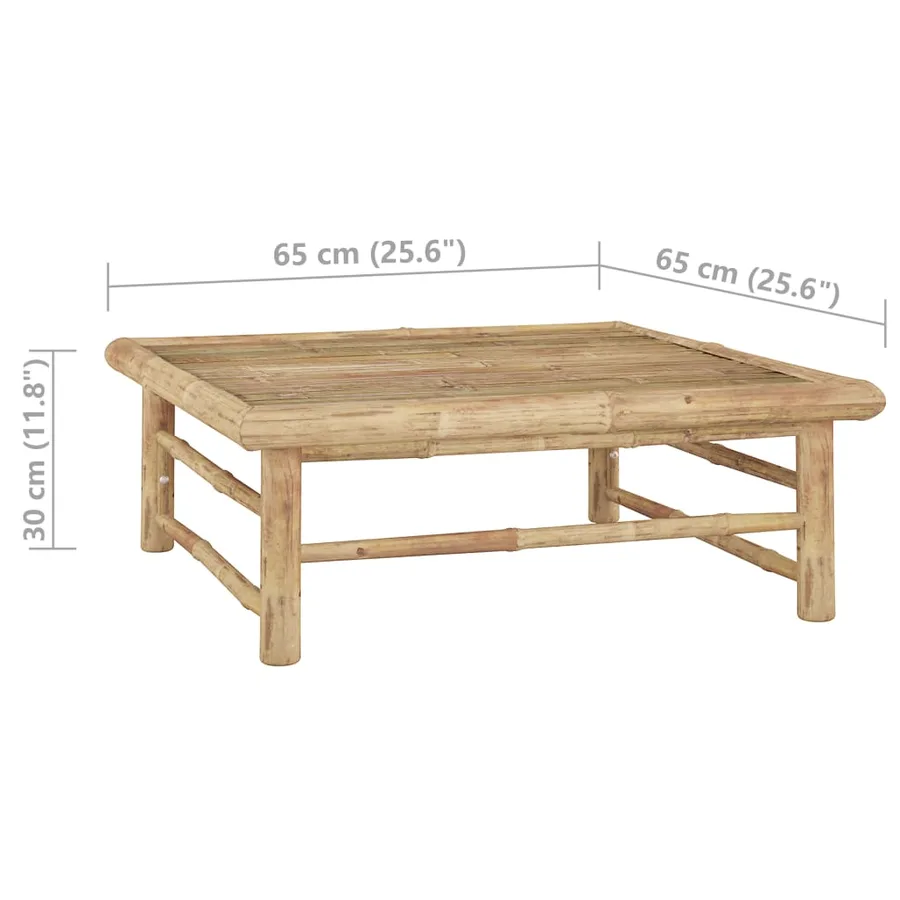 Salon de jardin 12 pcs avec coussins blanc crème bambou - 17