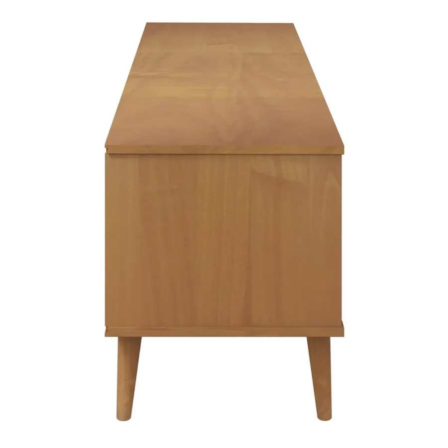 Meuble TV MOLDE Marron 158x40x49 cm Bois de pin massif - 6