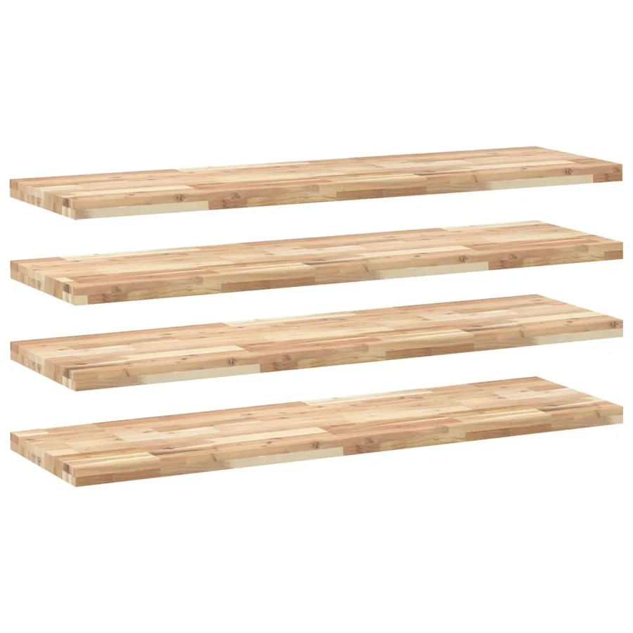 Étagères flottantes 4 pcs 160x40x4 cm acacia massif non traité - 2