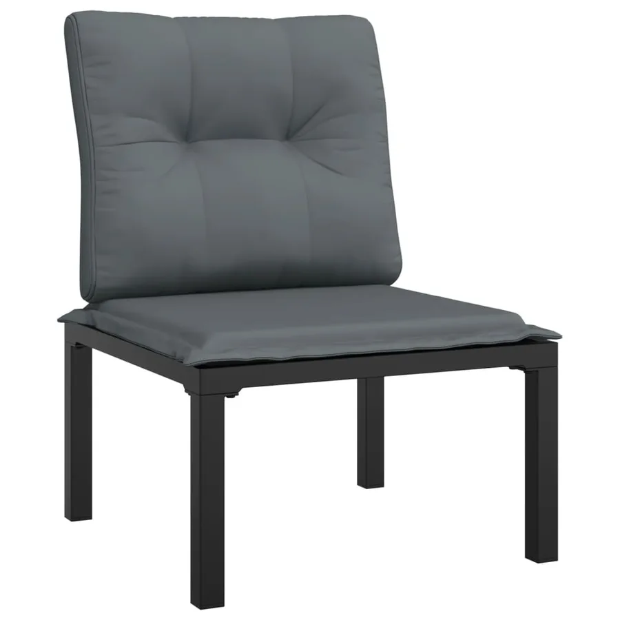 Salon de jardin 3 pcs noir et gris résine tressée - 5