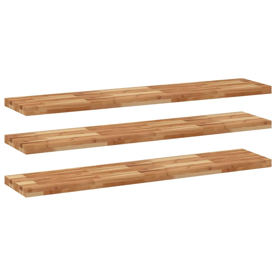 Étagères flottantes 3 pcs 160x30x4 cm acacia massif à l'huile - 2