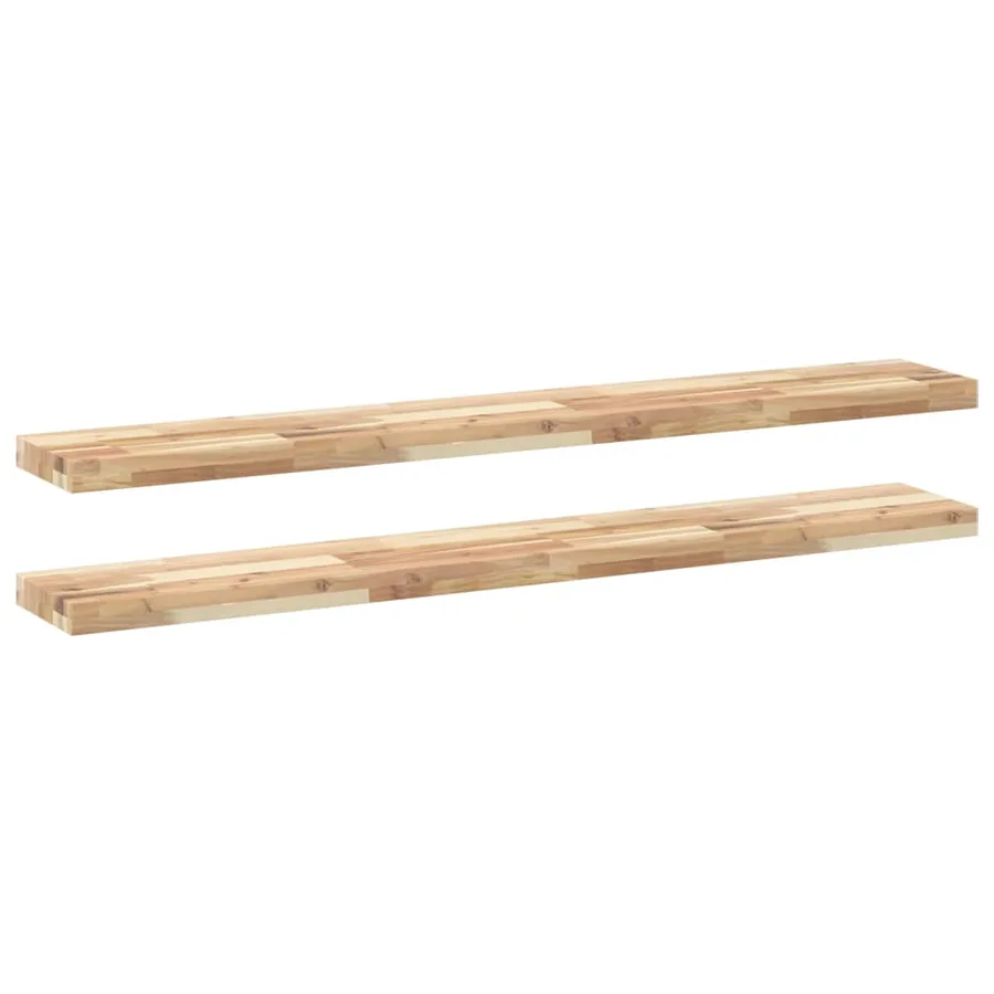 Étagères flottantes 2 pcs 160x20x4 cm acacia massif non traité - 2