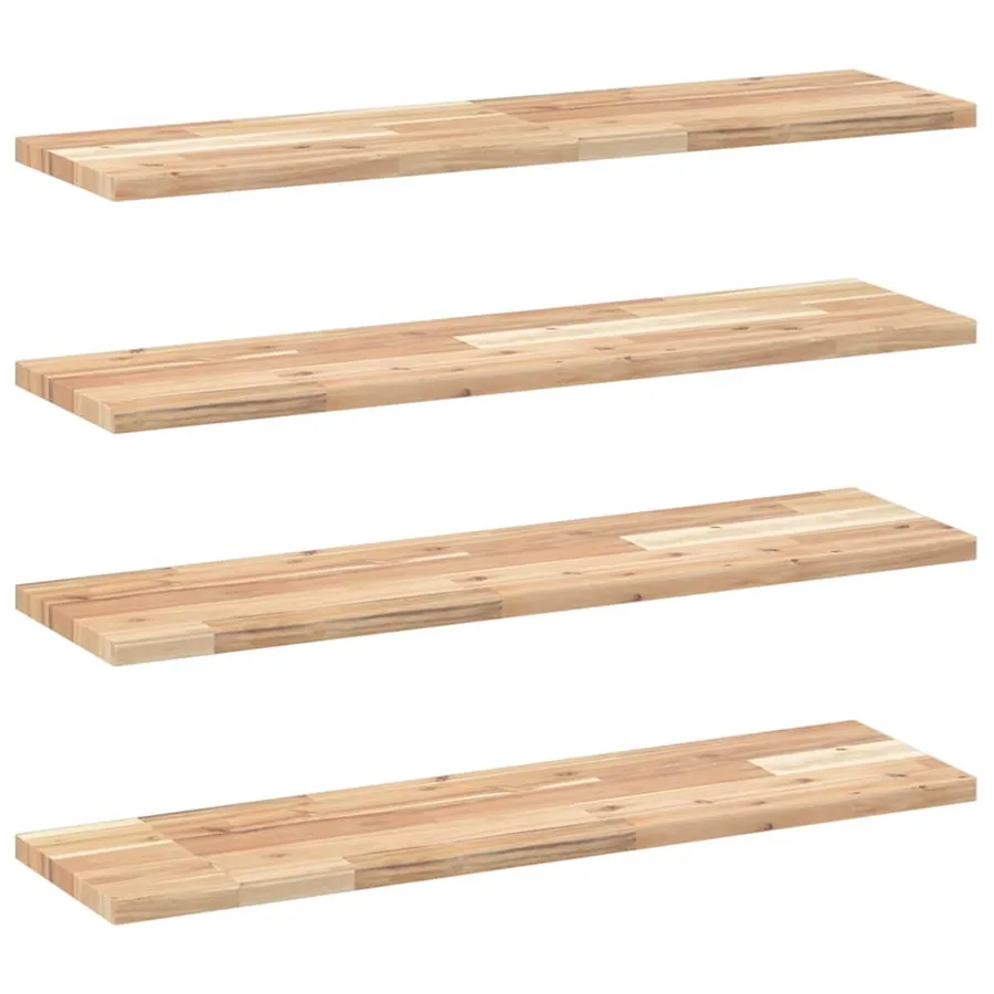 Étagères flottantes 4 pcs 80x20x2 cm acacia massif non traité - 2