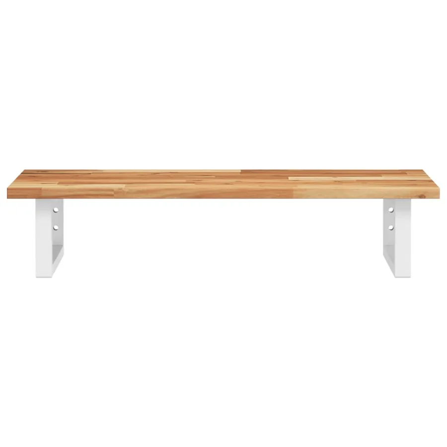 Étagère de vasque murale acier et bois massif d'acacia - 4