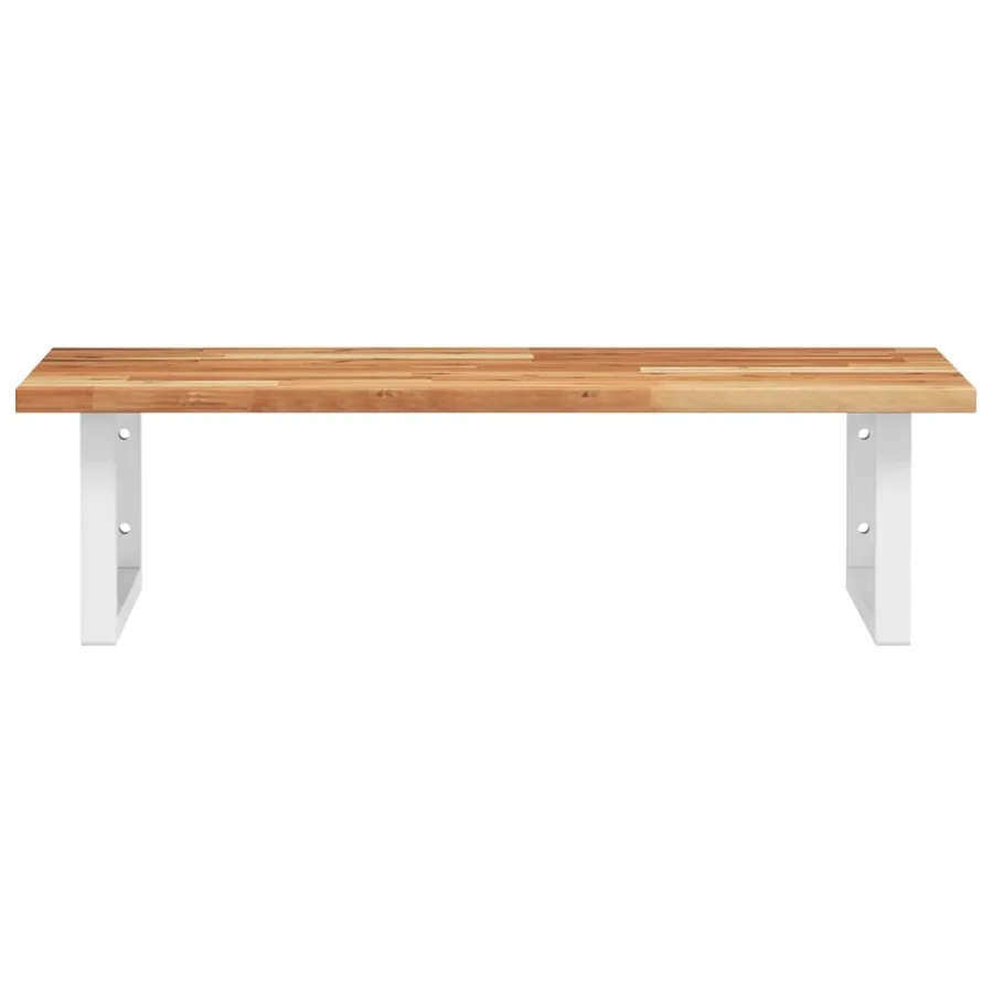 Étagère de vasque murale acier et bois massif d'acacia - 4