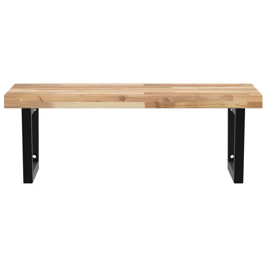 Étagère de vasque murale acier et bois massif d'acacia - 4