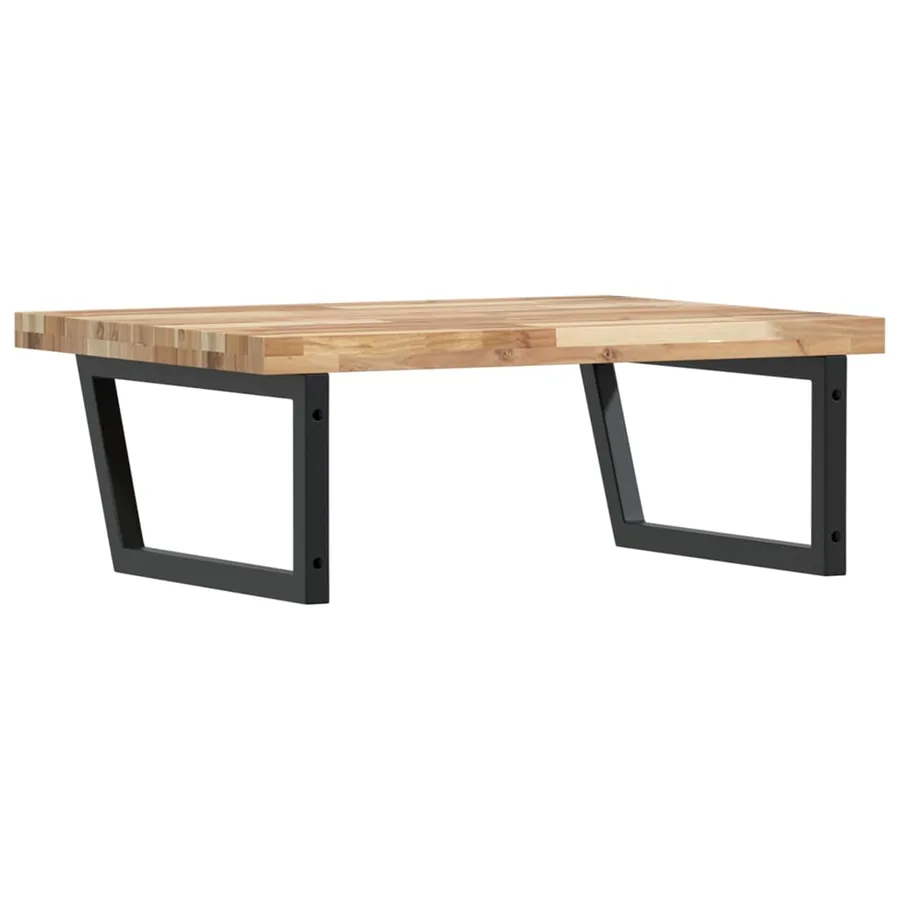 Étagère de vasque murale acier et bois massif d'acacia - 6