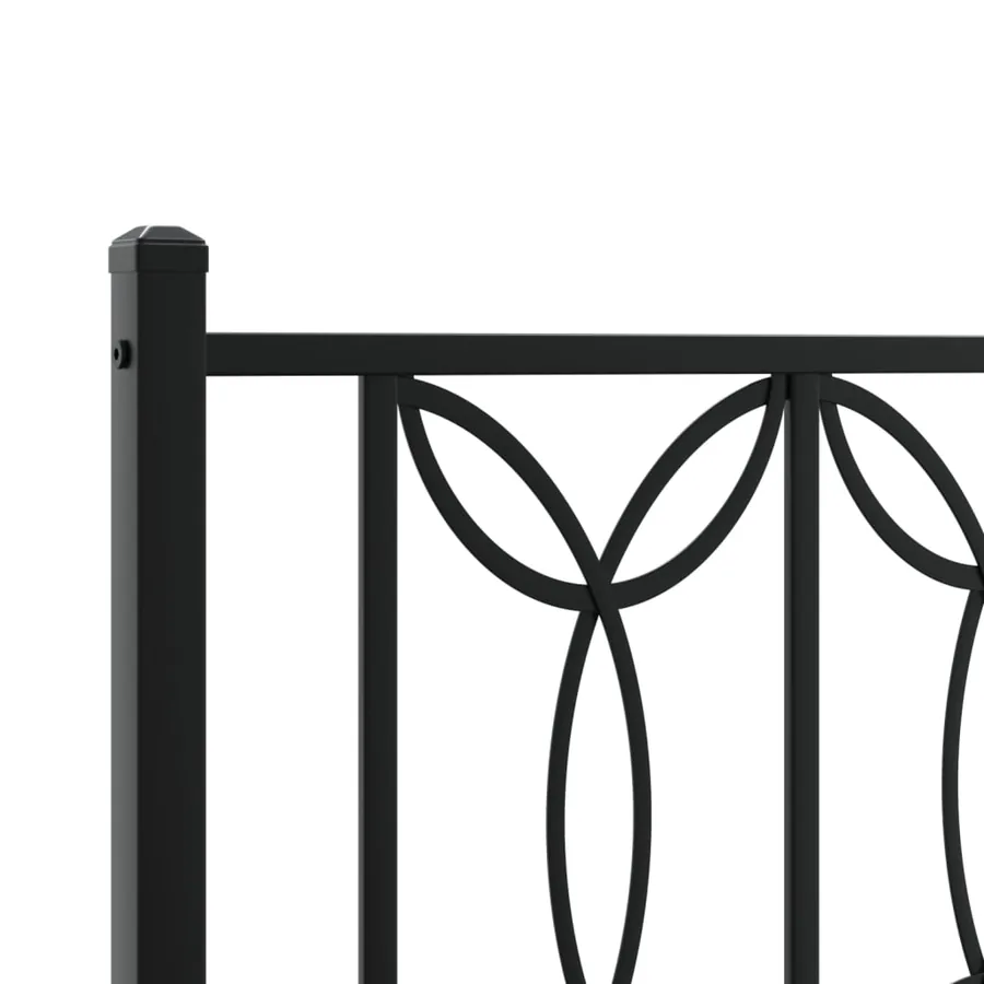 Cadre de lit métal sans matelas avec pied de lit noir 150x200cm - 7