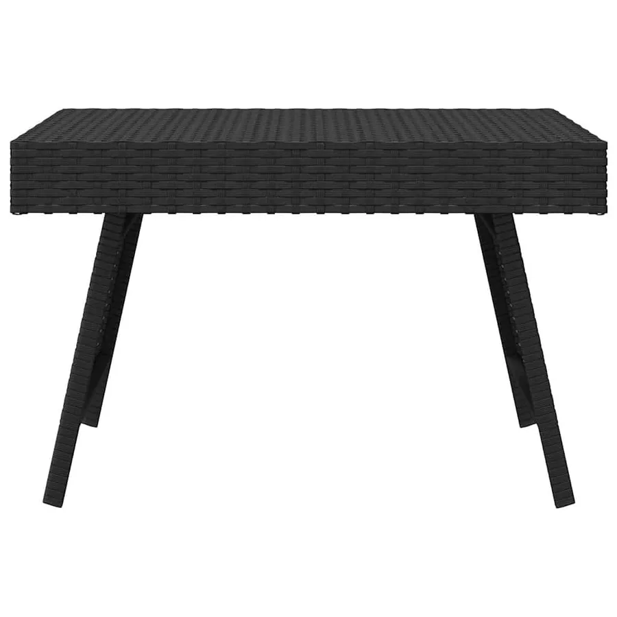 Table d'appoint pliable noir 60x40x38 cm résine tressée - 3