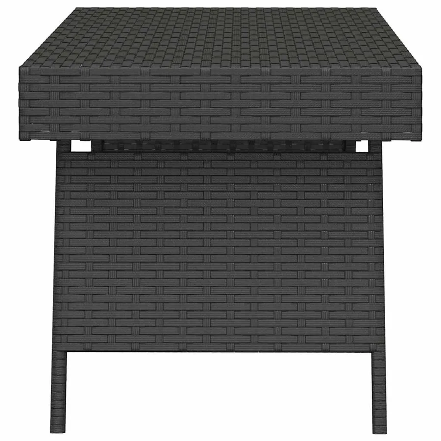 Table d'appoint pliable noir 60x40x38 cm résine tressée - 4