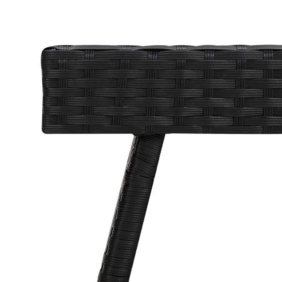 Table d'appoint pliable noir 60x40x38 cm résine tressée - 6