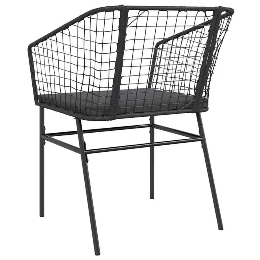 Chaises de jardin lot de 2 avec coussins noir résine tressée - 7