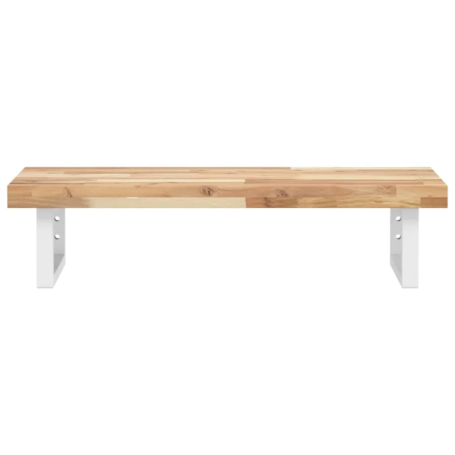 Étagère de vasque murale acier et bois massif d'acacia - 4