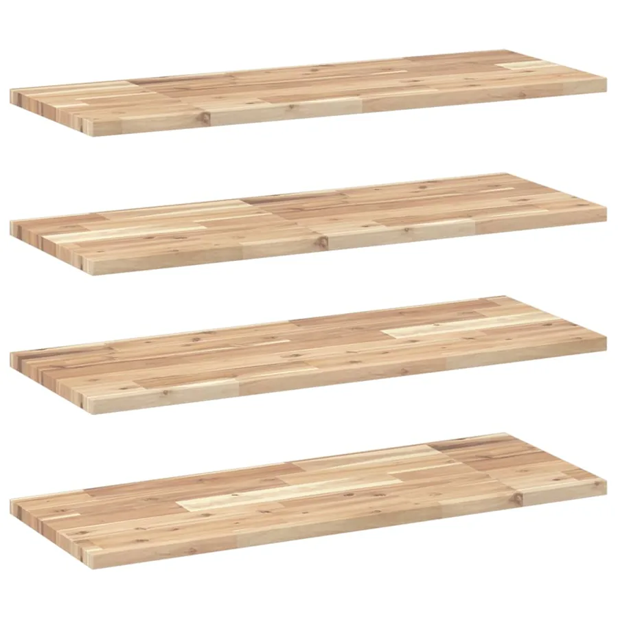 Étagères flottantes 4 pcs 100x30x2 cm acacia massif non traité - 2