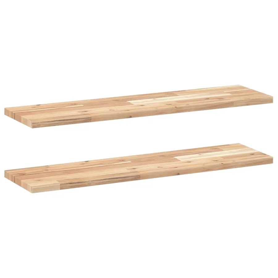 Étagères flottantes 2 pcs 80x20x2 cm acacia massif non traité - 2