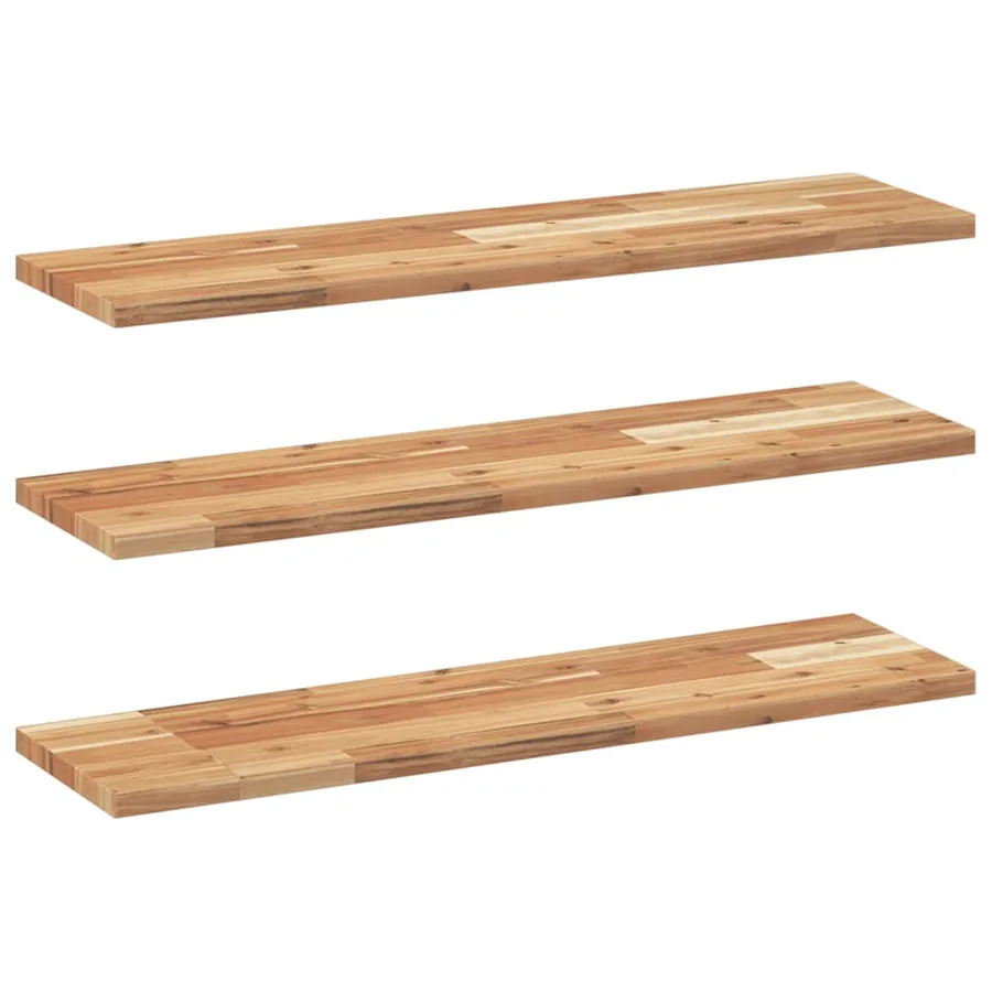Étagères flottantes 3 pcs 80x20x2 cm acacia massif à l'huile - 2