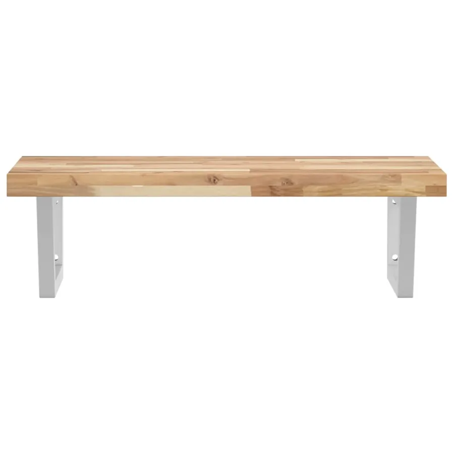 Étagère de vasque murale acier et bois massif d'acacia - 4