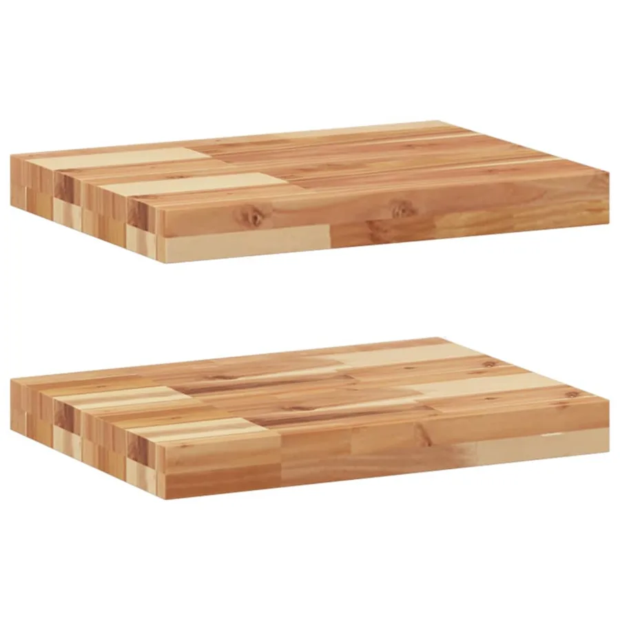 Étagères flottantes 2 pcs 60x30x4 cm acacia massif à l'huile - 2