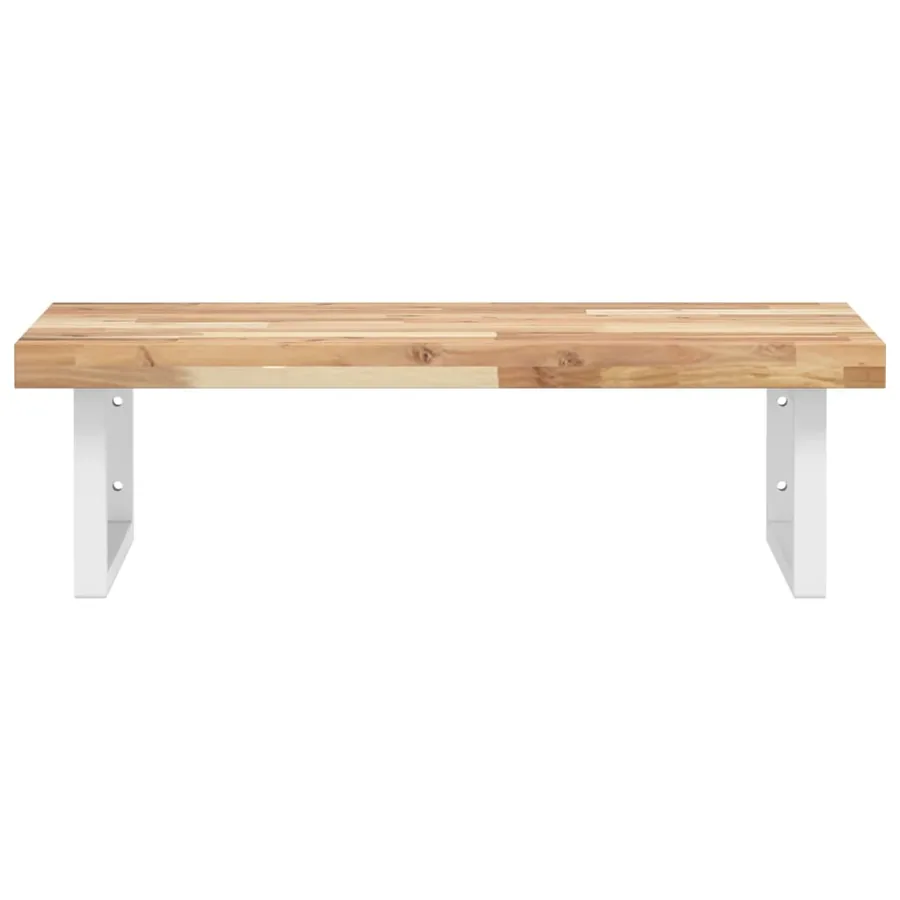 Étagère de vasque murale acier et bois massif d'acacia - 4