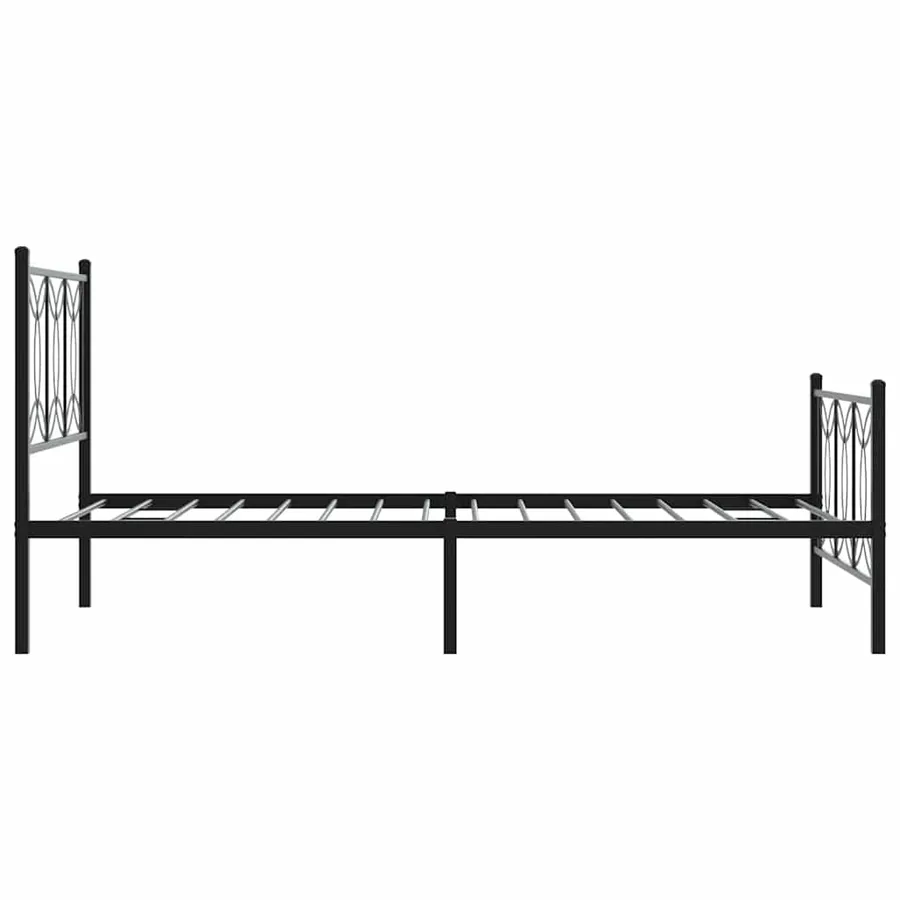 Cadre de lit métal sans matelas et pied de lit noir 100x200 cm - 5