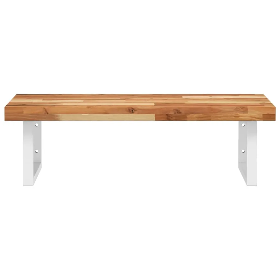 Étagère de vasque murale acier et bois massif d'acacia - 4