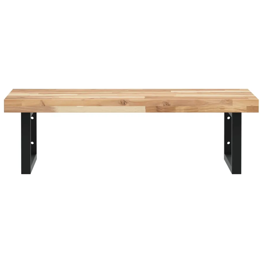 Étagère de vasque murale acier et bois massif d'acacia - 4