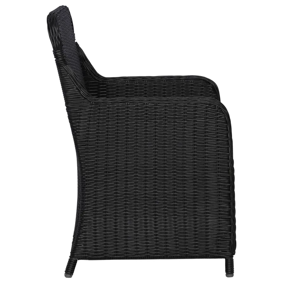 lot de 2 Chaises d'extérieur avec coussins Résine tressée Noir - 4