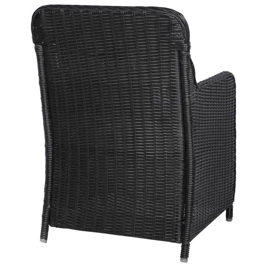 lot de 2 Chaises d'extérieur avec coussins Résine tressée Noir - 5