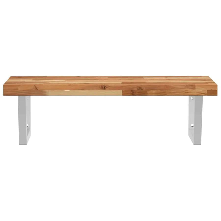 Étagère de vasque murale acier et bois massif d'acacia - 4