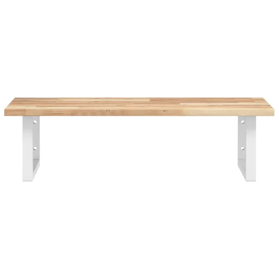 Étagère de vasque murale acier et bois massif d'acacia - 4