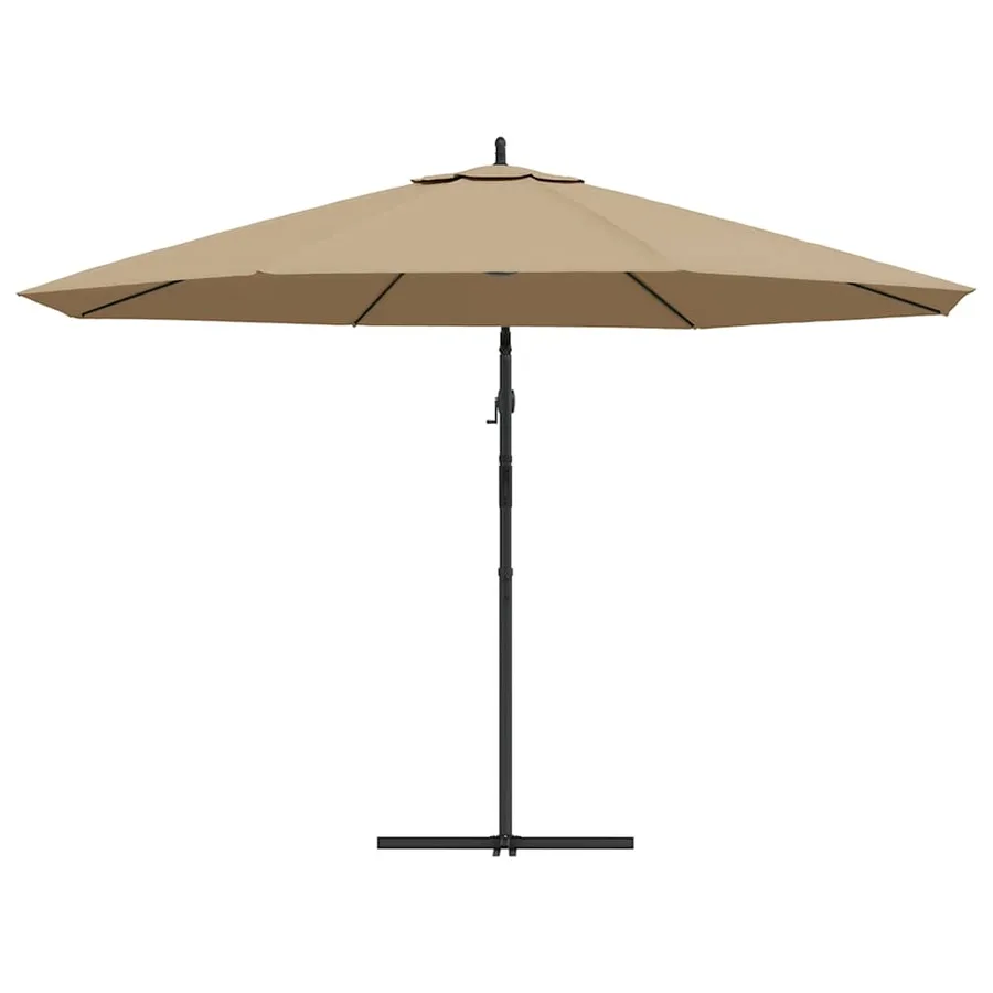 Parasol de jardin en porte-à-faux et poteau en aluminium taupe - 5