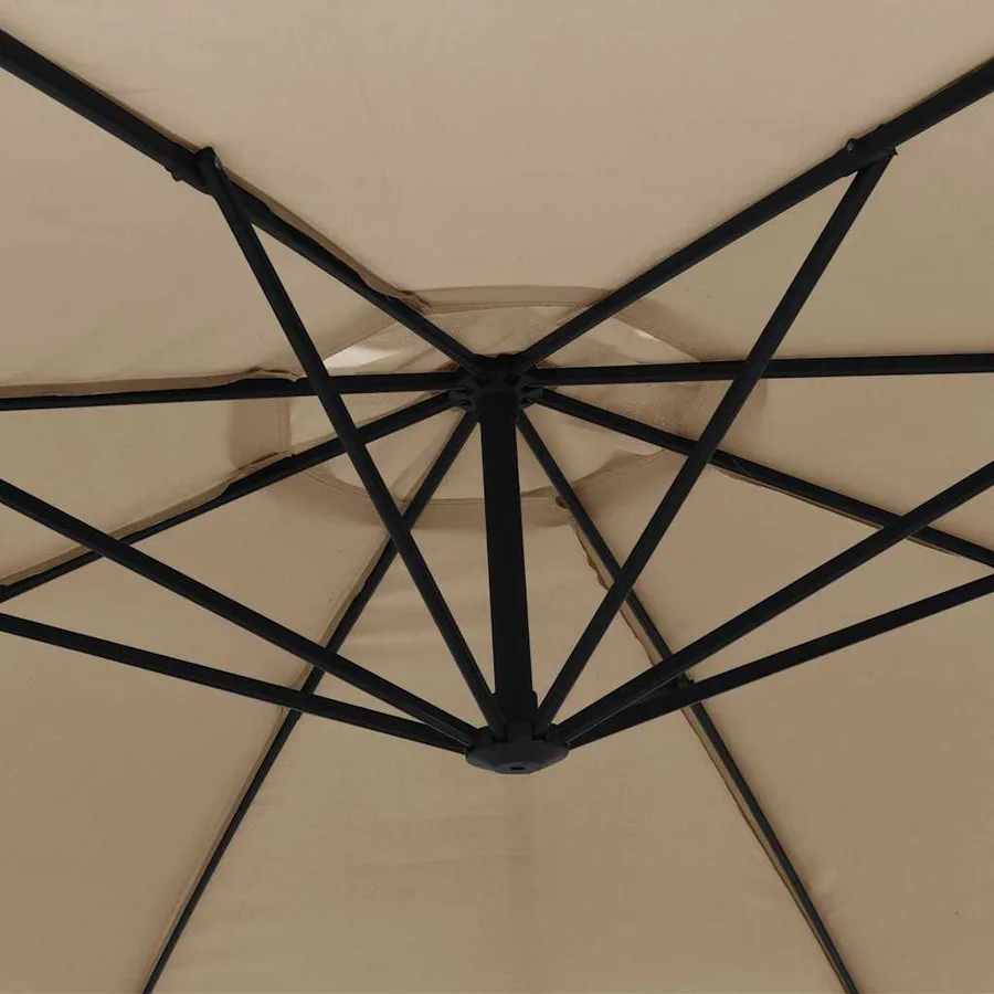 Cantilever garden parasol and aluminium pole taupe - 7