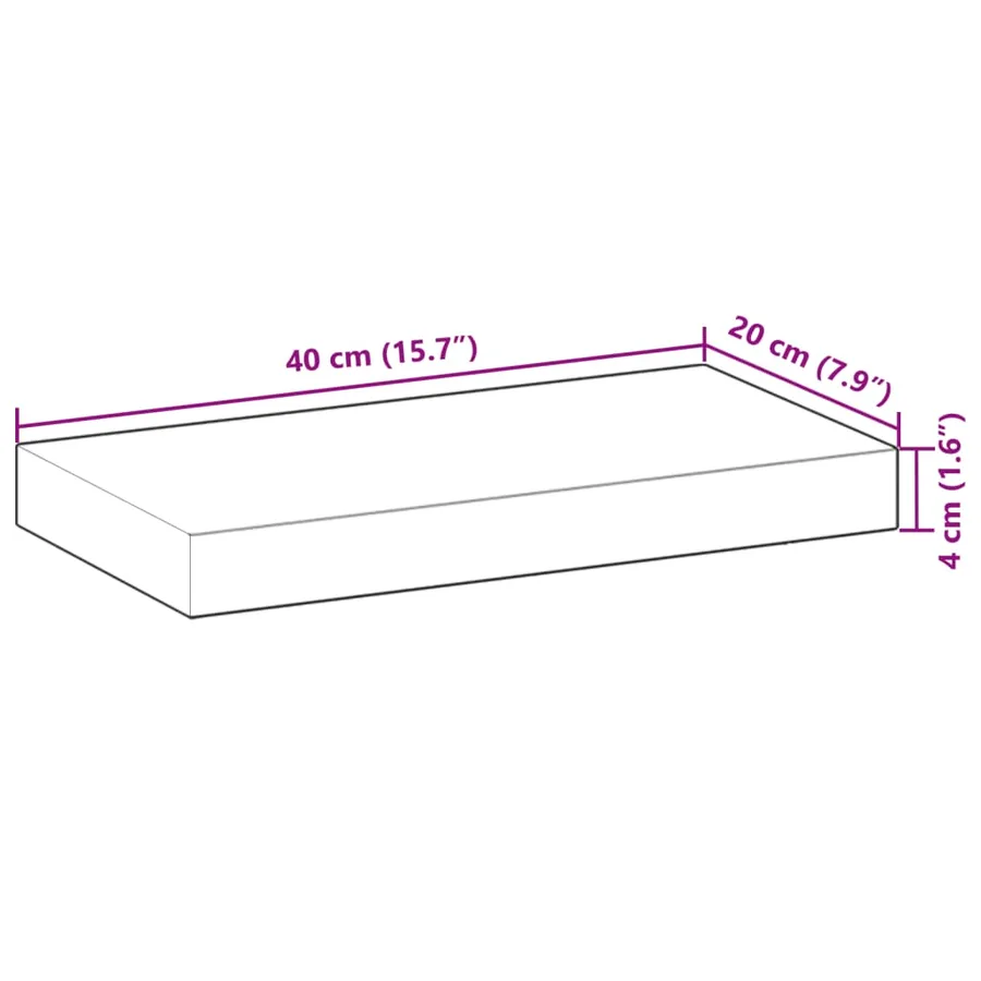 Étagères flottantes 2 pcs 40x20x4 cm acacia massif non traité - 9