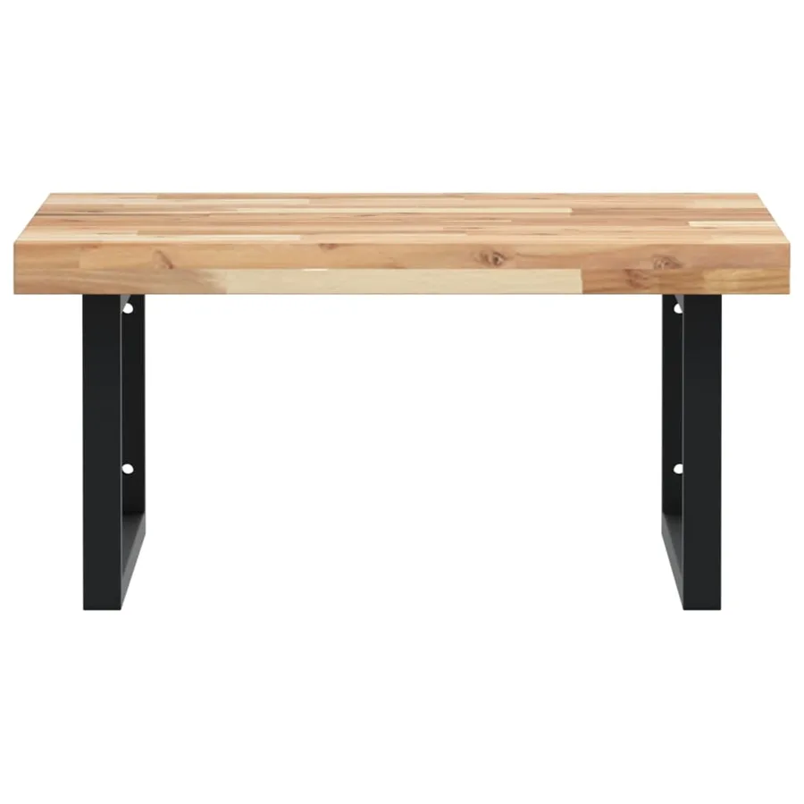 Étagère de vasque murale acier et bois massif d'acacia - 4