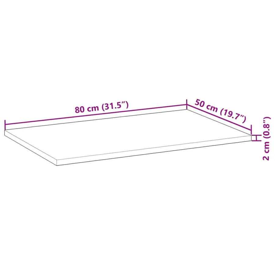 Dessus de meuble de salle de bain non traité bois d'acacia - 8