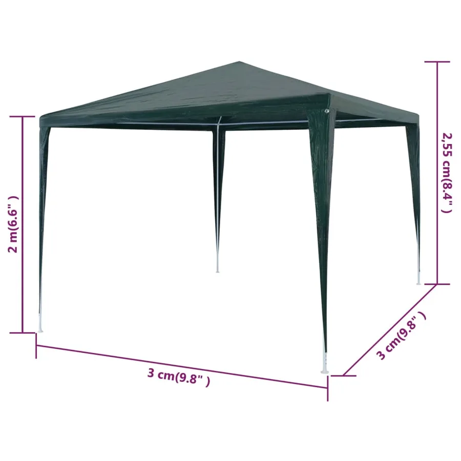 Tente de réception 3x3 m PE Vert - 6