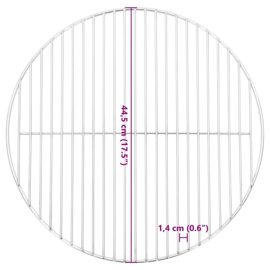 Grille de barbecue ronde Ø44,5 cm acier inoxydable 304 - 6