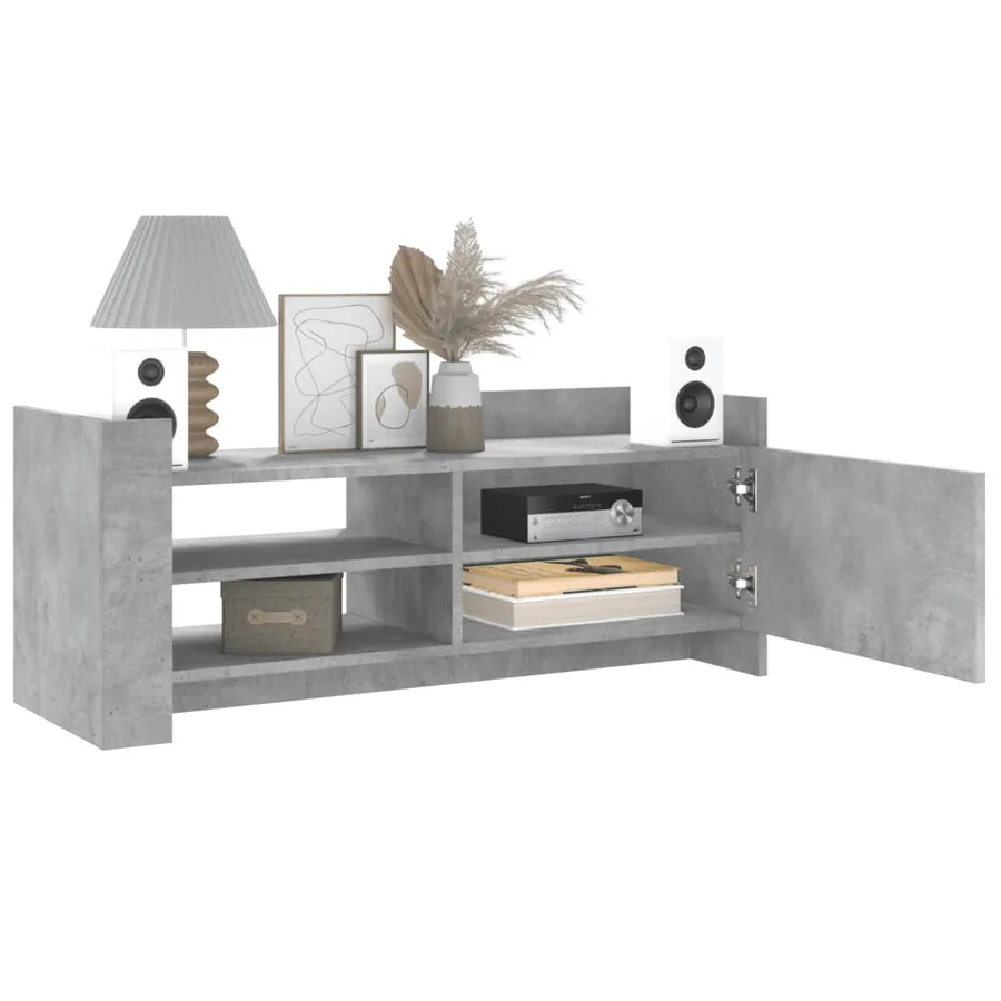 Meuble TV Gris béton 100x35x40 cm Bois d'ingénierie - 3