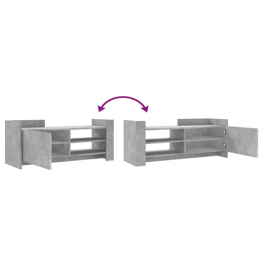 Meuble TV Gris béton 100x35x40 cm Bois d'ingénierie - 7