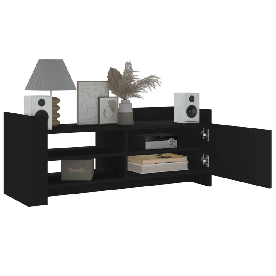 Meuble TV Noir 100x35x40 cm Bois d'ingénierie - 3