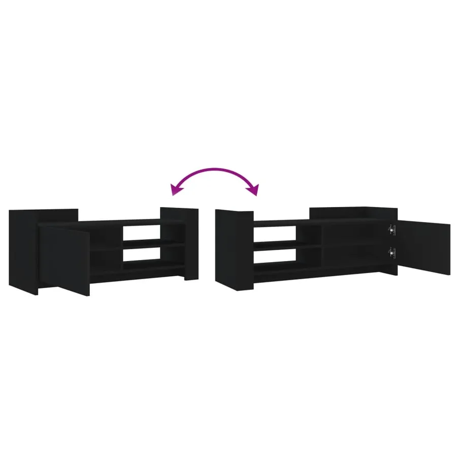 Meuble TV Noir 100x35x40 cm Bois d'ingénierie - 7