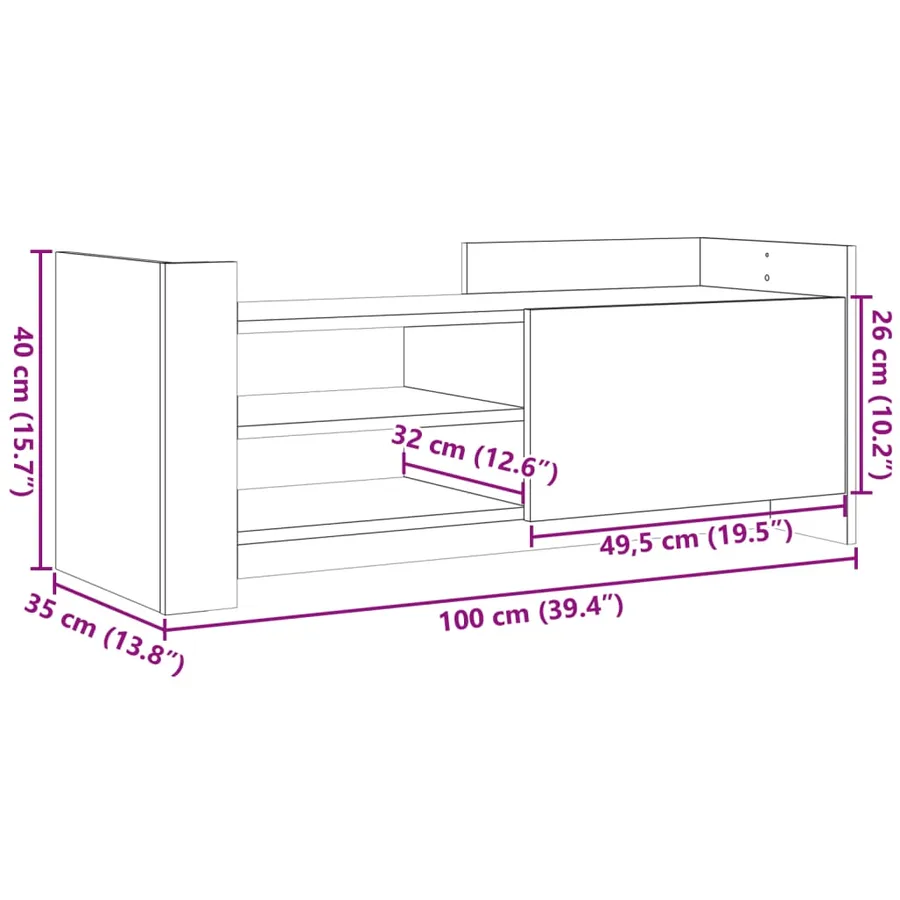 Meuble TV Chêne marron 100x35x40 cm Bois d'ingénierie - 11