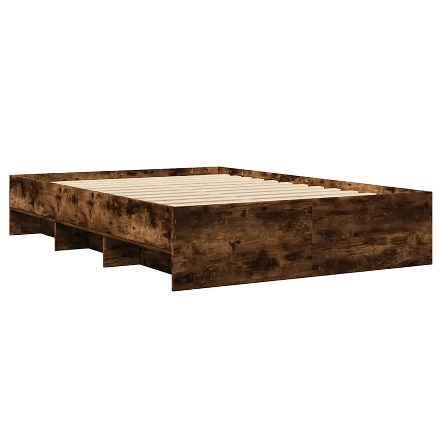 Cadre de lit sans matelas chêne fumé 120x200 cm bois ingénierie - 4