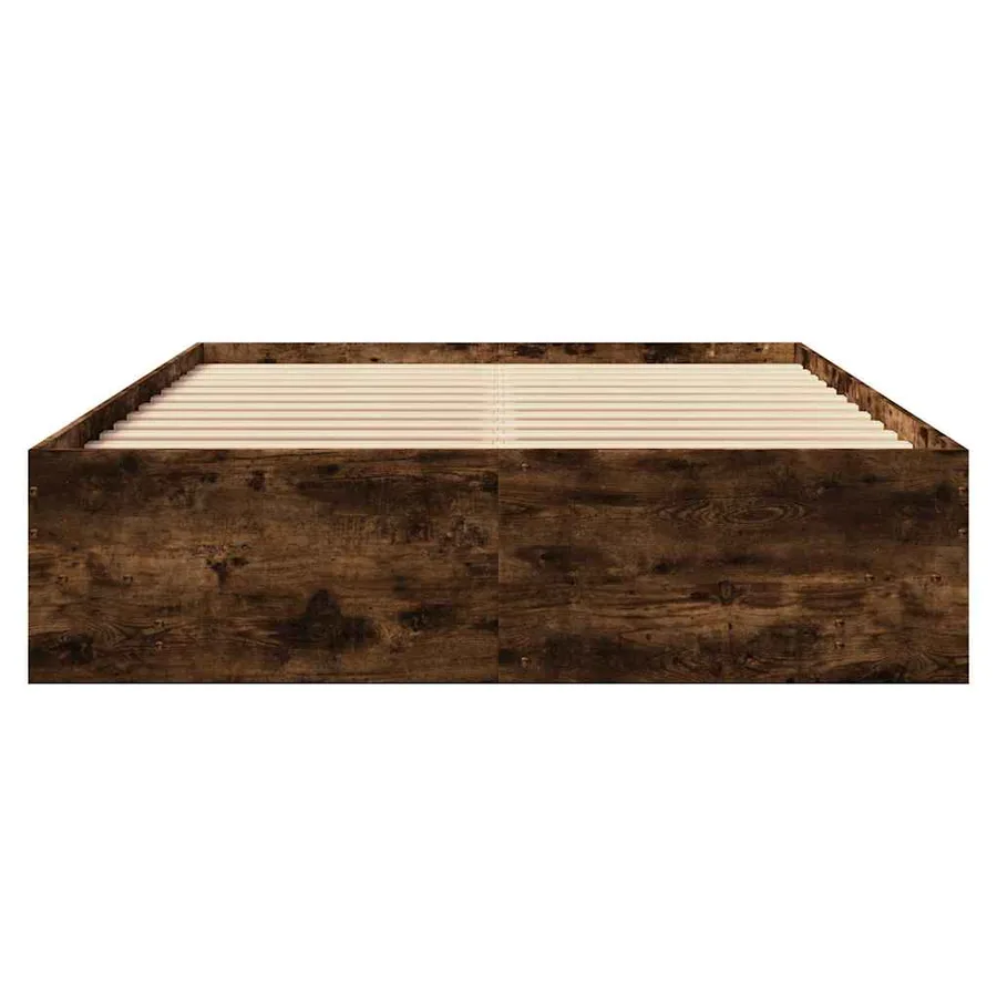Cadre de lit sans matelas chêne fumé 120x200 cm bois ingénierie - 5