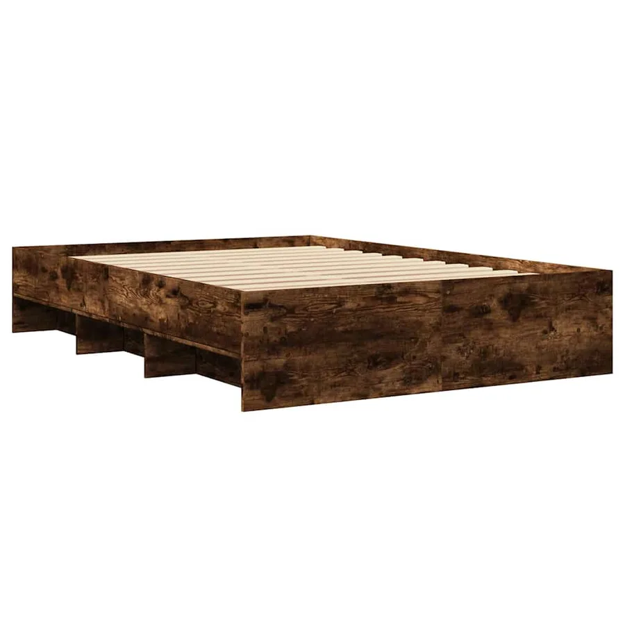 Cadre de lit sans matelas chêne fumé 120x200 cm bois ingénierie - 7